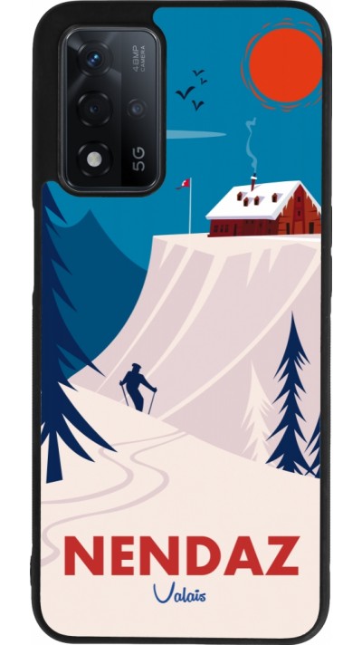 Coque OPPO A93s 5G - Silicone rigide noir Nendaz Cabane Ski