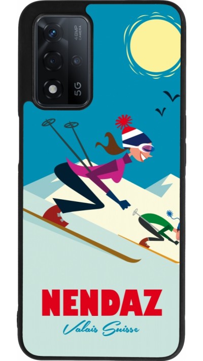 Coque OPPO A93s 5G - Silicone rigide noir Nendaz Ski Downhill