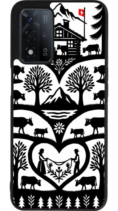 Coque OPPO A93s 5G - Silicone rigide noir Poya Suisse 2