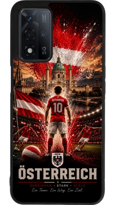 OPPO A93s 5G Case Hülle - Silikon schwarz Fussball Österreich splash 2026