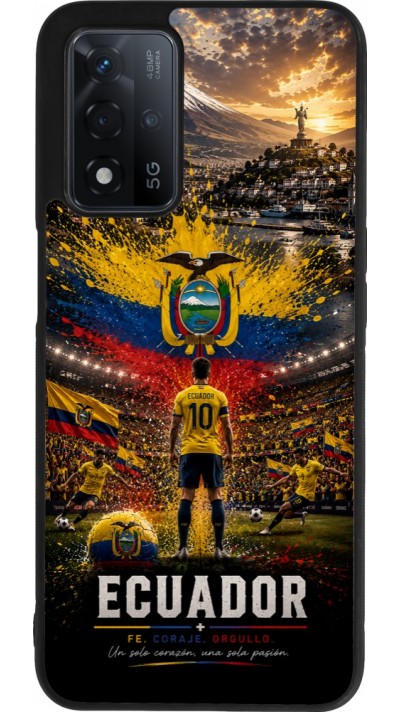 OPPO A93s 5G Case Hülle - Silikon schwarz Fussball Ecuador splash 2026