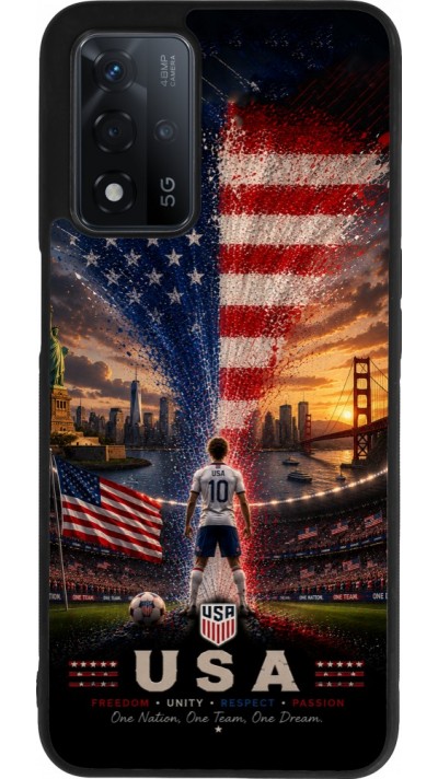 OPPO A93s 5G Case Hülle - Silikon schwarz Fussball Vereinigten Staaten splash 2026