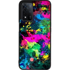 Coque OPPO A93s 5G - Silicone rigide noir Splash paint