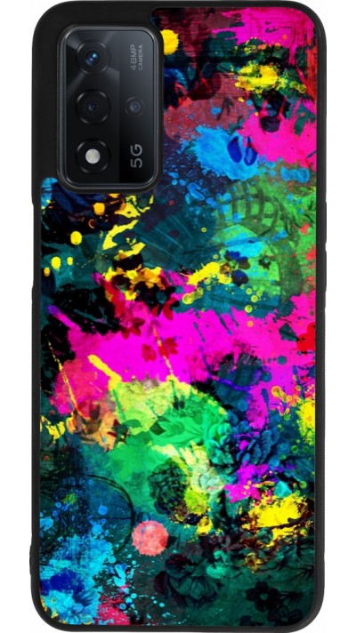 Coque OPPO A93s 5G - Silicone rigide noir Splash paint