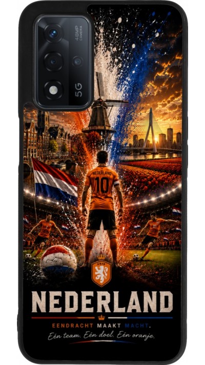 OPPO A93s 5G Case Hülle - Silikon schwarz Fussball Niederlande splash 2026