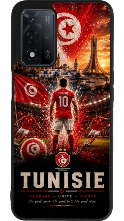 OPPO A93s 5G Case Hülle - Silikon schwarz Fussball Tunesien splash 2026
