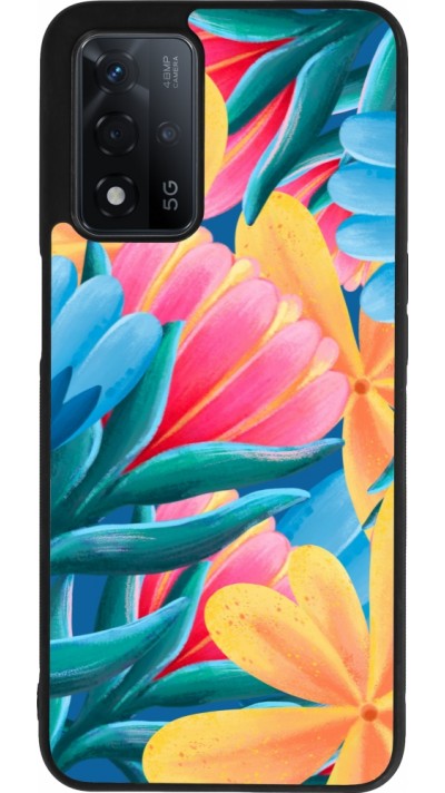 Coque OPPO A93s 5G - Silicone rigide noir Spring 23 colorful flowers