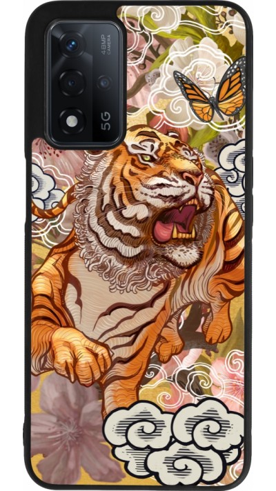 Coque OPPO A93s 5G - Silicone rigide noir Spring 23 japanese tiger