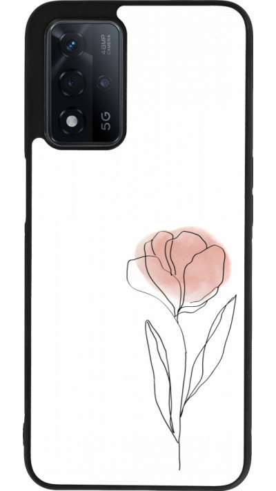 Coque OPPO A93s 5G - Silicone rigide noir Spring 23 minimalist flower