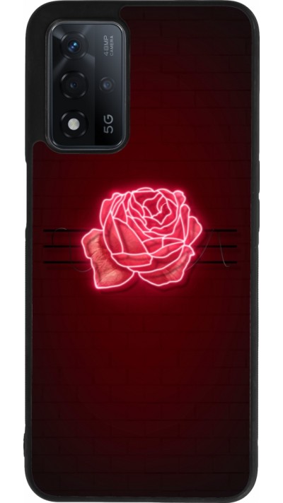 Coque OPPO A93s 5G - Silicone rigide noir Spring 23 neon rose