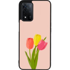 Coque OPPO A93s 5G - Silicone rigide noir Spring 23 tulip trio