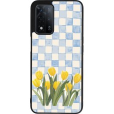 Coque OPPO A93s 5G - Silicone rigide noir Blue vichy tulips Spring 2026