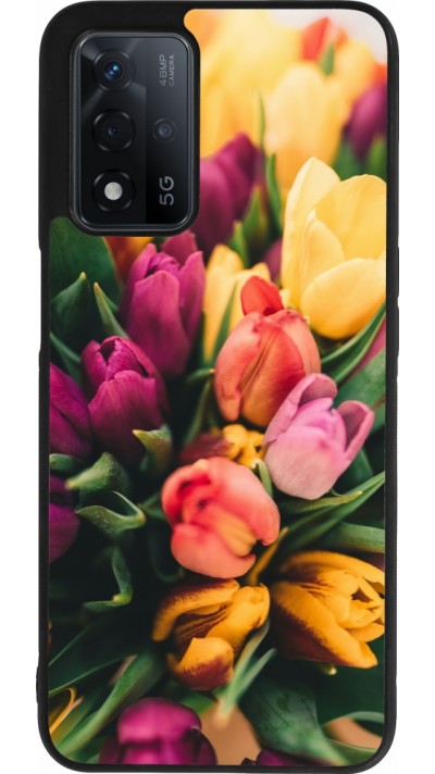 OPPO A93s 5G Case Hülle - Silikon schwarz Bouquet of tulips Spring 2026