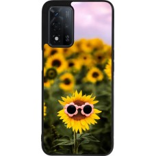 Coque OPPO A93s 5G - Silicone rigide noir Sunflower with glasses Spring 2026