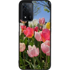 Coque OPPO A93s 5G - Silicone rigide noir Tulips Spring 2026