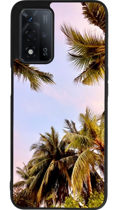 Coque OPPO A93s 5G - Silicone rigide noir Summer 2023 palm tree vibe