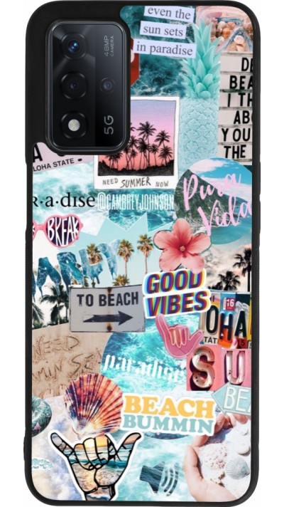 Coque OPPO A93s 5G - Silicone rigide noir Summer 20 collage