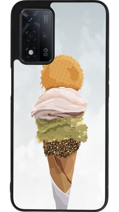 Coque OPPO A93s 5G - Silicone rigide noir Summer 2025 Cornet