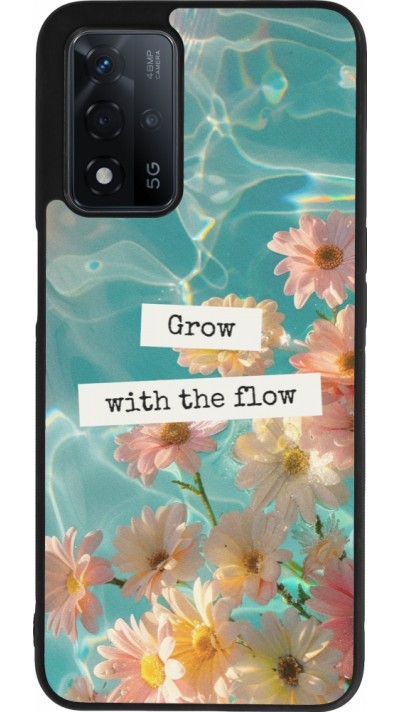 Coque OPPO A93s 5G - Silicone rigide noir Summer 2025 Grow with the flow