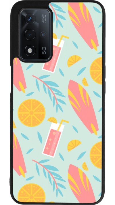 Coque OPPO A93s 5G - Silicone rigide noir Summer 2025 Pattern citron