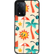 Coque OPPO A93s 5G - Silicone rigide noir Summer 2025 Pattern soleil