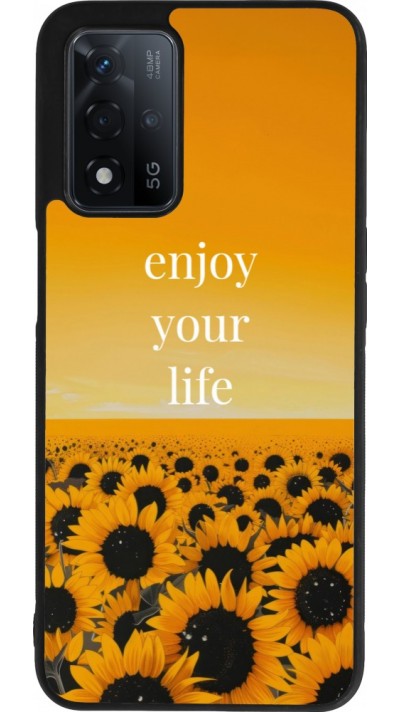 OPPO A93s 5G Case Hülle - Silikon schwarz Summer 2026 Enjoy your life