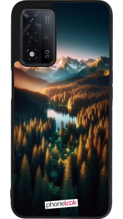 Coque OPPO A93s 5G - Silicone rigide noir Sunset Forest Lake