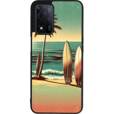 Coque OPPO A93s 5G - Silicone rigide noir Surf Paradise