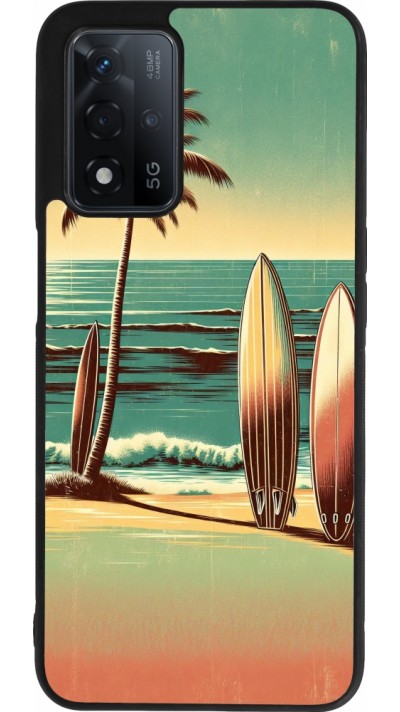 Coque OPPO A93s 5G - Silicone rigide noir Surf Paradise