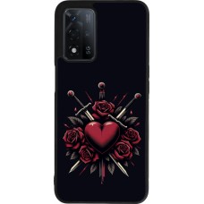 Coque OPPO A93s 5G - Silicone rigide noir Valentine 2024 gothic love