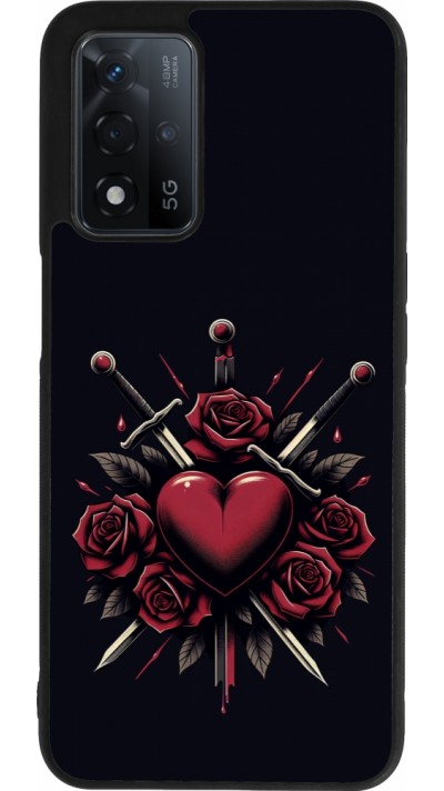 Coque OPPO A93s 5G - Silicone rigide noir Valentine 2024 gothic love