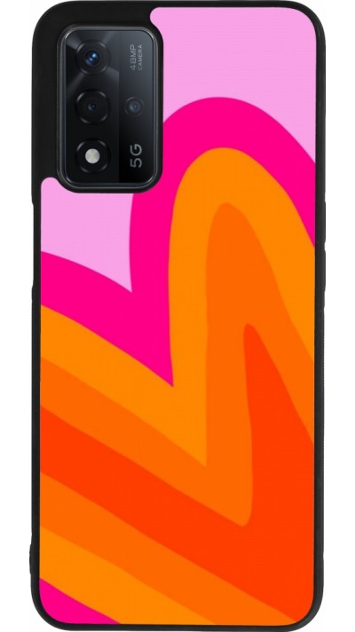 Coque OPPO A93s 5G - Silicone rigide noir Valentine 2024 heart gradient