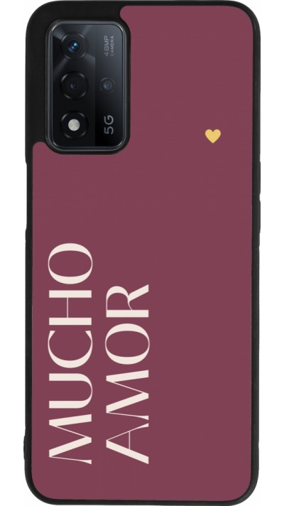 Coque OPPO A93s 5G - Silicone rigide noir Valentine 2024 mucho amor rosado