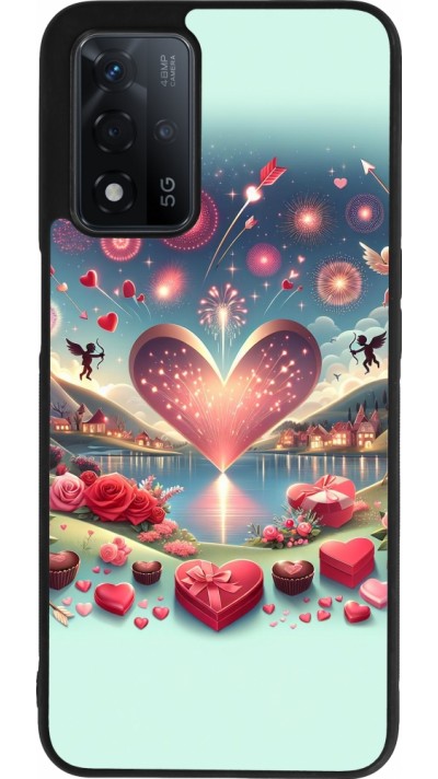 Coque OPPO A93s 5G - Silicone rigide noir Valentine 2025 Chic