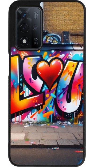 Coque OPPO A93s 5G - Silicone rigide noir Valentine 2025 Love U Tag