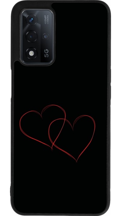 Coque OPPO A93s 5G - Silicone rigide noir Valentine 2023 attached heart