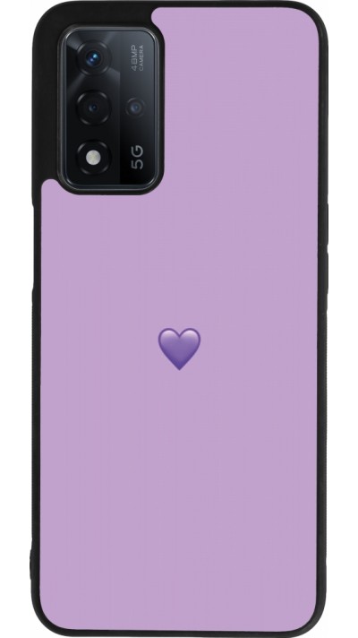 Coque OPPO A93s 5G - Silicone rigide noir Valentine 2023 purpule single heart