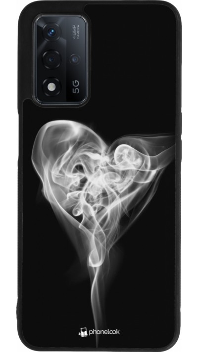 Coque OPPO A93s 5G - Silicone rigide noir Valentine 2022 Black Smoke