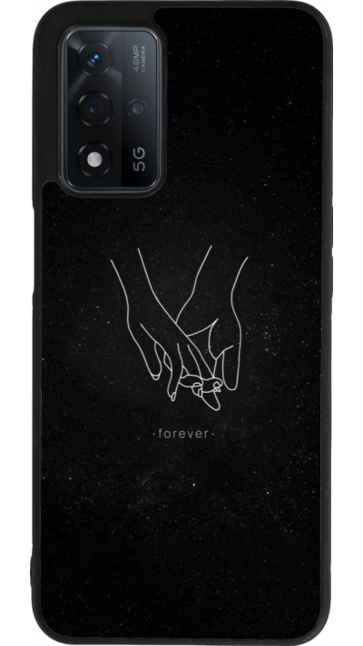 Coque OPPO A93s 5G - Silicone rigide noir Valentine 2023 hands forever