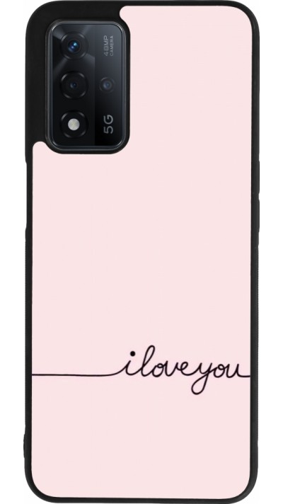 Coque OPPO A93s 5G - Silicone rigide noir Valentine 2023 i love you writing