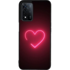 OPPO A93s 5G Case Hülle - Silikon schwarz Valentine 2023 single neon heart