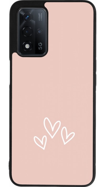 Coque OPPO A93s 5G - Silicone rigide noir Valentine 2023 three minimalist hearts