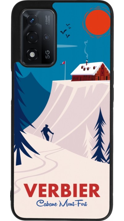 Coque OPPO A93s 5G - Silicone rigide noir Verbier Cabane Mont-Fort