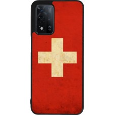 Coque OPPO A93s 5G - Silicone rigide noir Vintage Flag SWISS
