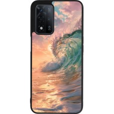 Coque OPPO A93s 5G - Silicone rigide noir Wave Sunset