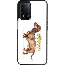 Coque OPPO A93s 5G - Silicone rigide noir Wine Teckel