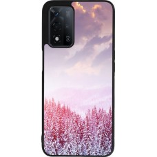 Coque OPPO A93s 5G - Silicone rigide noir Winter 22 Pink Forest
