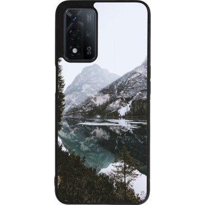 Coque OPPO A93s 5G - Silicone rigide noir Winter 22 snowy mountain and lake