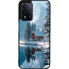 Coque OPPO A93s 5G - Silicone rigide noir Winter 25 Winter house forest day