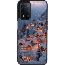 Coque OPPO A93s 5G - Silicone rigide noir Winter 25 Winter snowy village